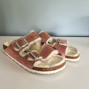 BIRKENSTOCK Arizona Shearling Suede Leather